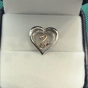 Jane Seymour Heart-Shaped Sterling Silver and 10k Gold Pendant